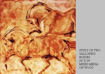 binkele linaO. Study of  two Galloping Horses